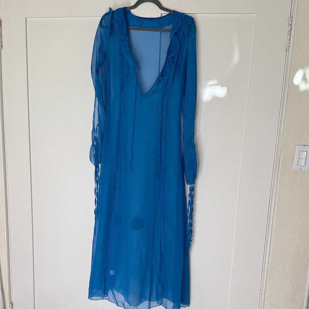 Sheer Blue Women's Cover-Up Dress